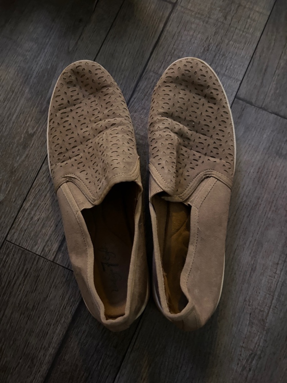 Slip-On Perforated Casual Shoes - Taupe